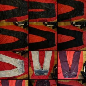 Rock revival jeans, size 40,42 and 44 color, blue, black, red and white